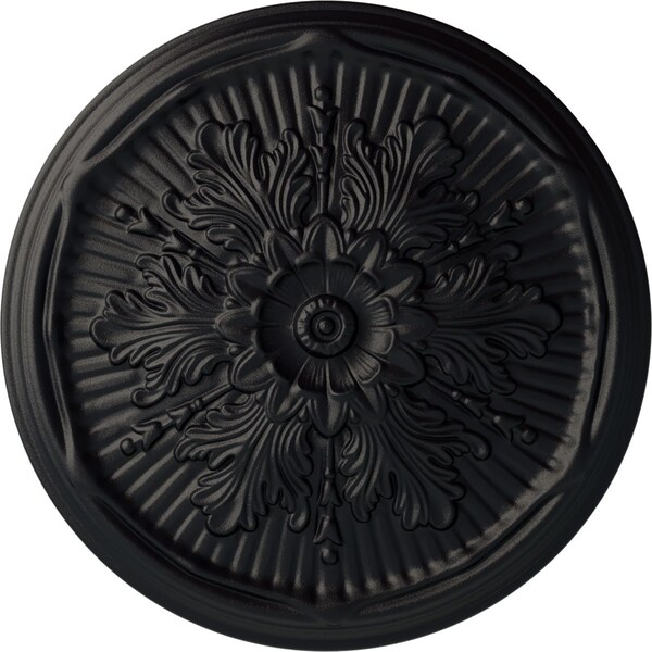 Ekena Millwork Luton Ceiling Medallion (Fits Canopies up to 3 1/2"), Hand-Painted Steel Gray, 21"OD x 2"P CM21LUSGS - main